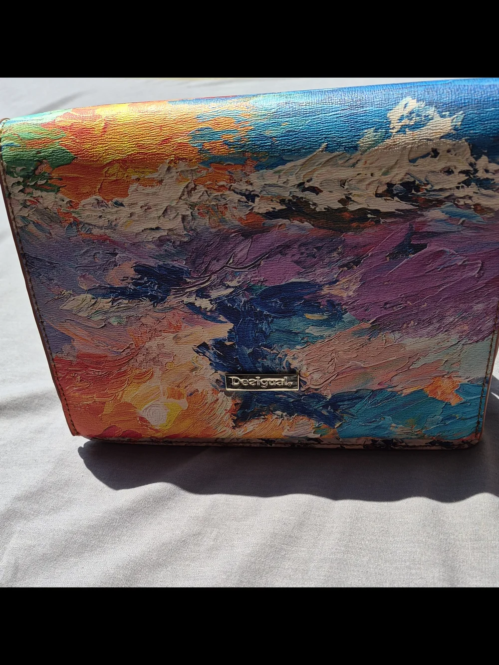 Desigual Painted Abstract  Crossbody Bag in Multicolor